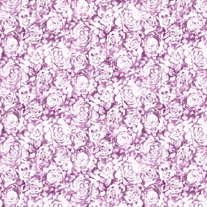 Daphne Collection-Textured Roses Wide Width 108"-Purple-White-100% Cotton 21231303W-04