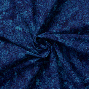 Rhapsody Collection-Leaves Wide Width 108"-Blue-100% Cotton 21240102W-02