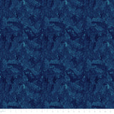 Collection Rhapsodie -Feuilles Double Largeur 274 cm-Bleu-100% Coton-21240102W-02