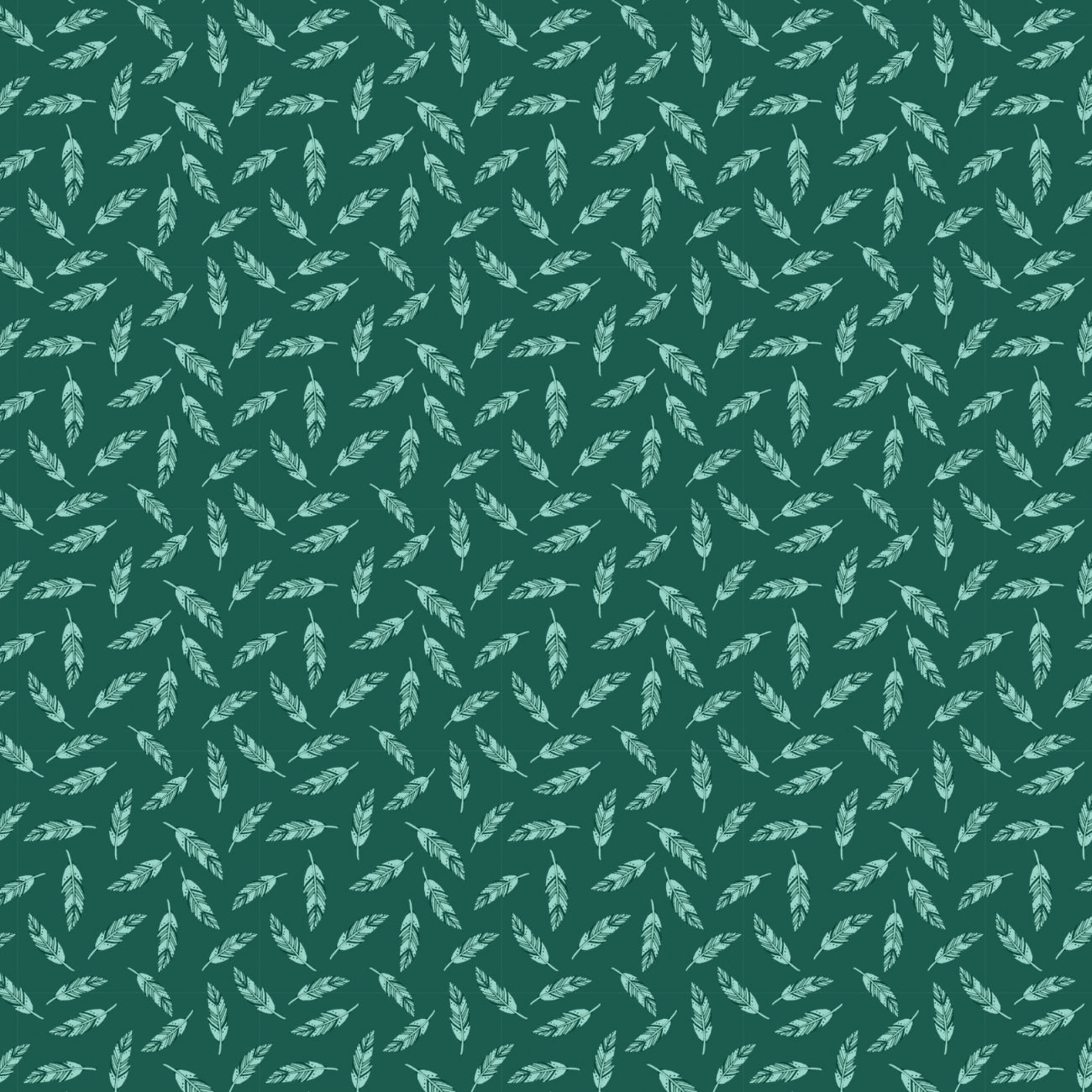 Rhapsody Collection-Feathers-Teal-100% Cotton 21240105-01