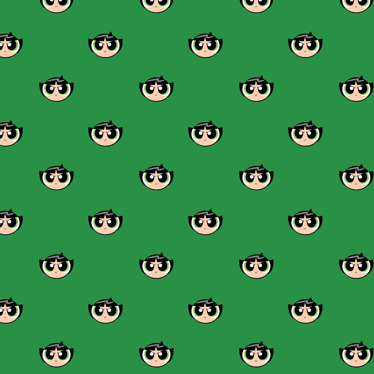 Powerpuff Girls Collection II-Buttercup Face-Green-100% Cotton 23910302-01
