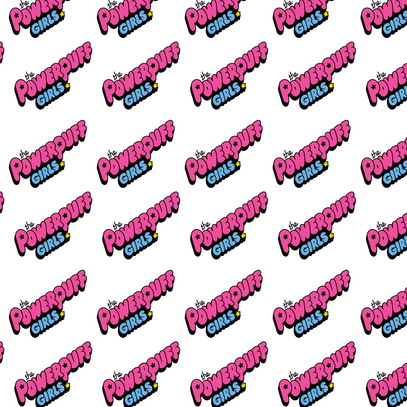 Powerpuff Girls Collection II-Logo Diagonal-White-100% Cotton 23910306-01