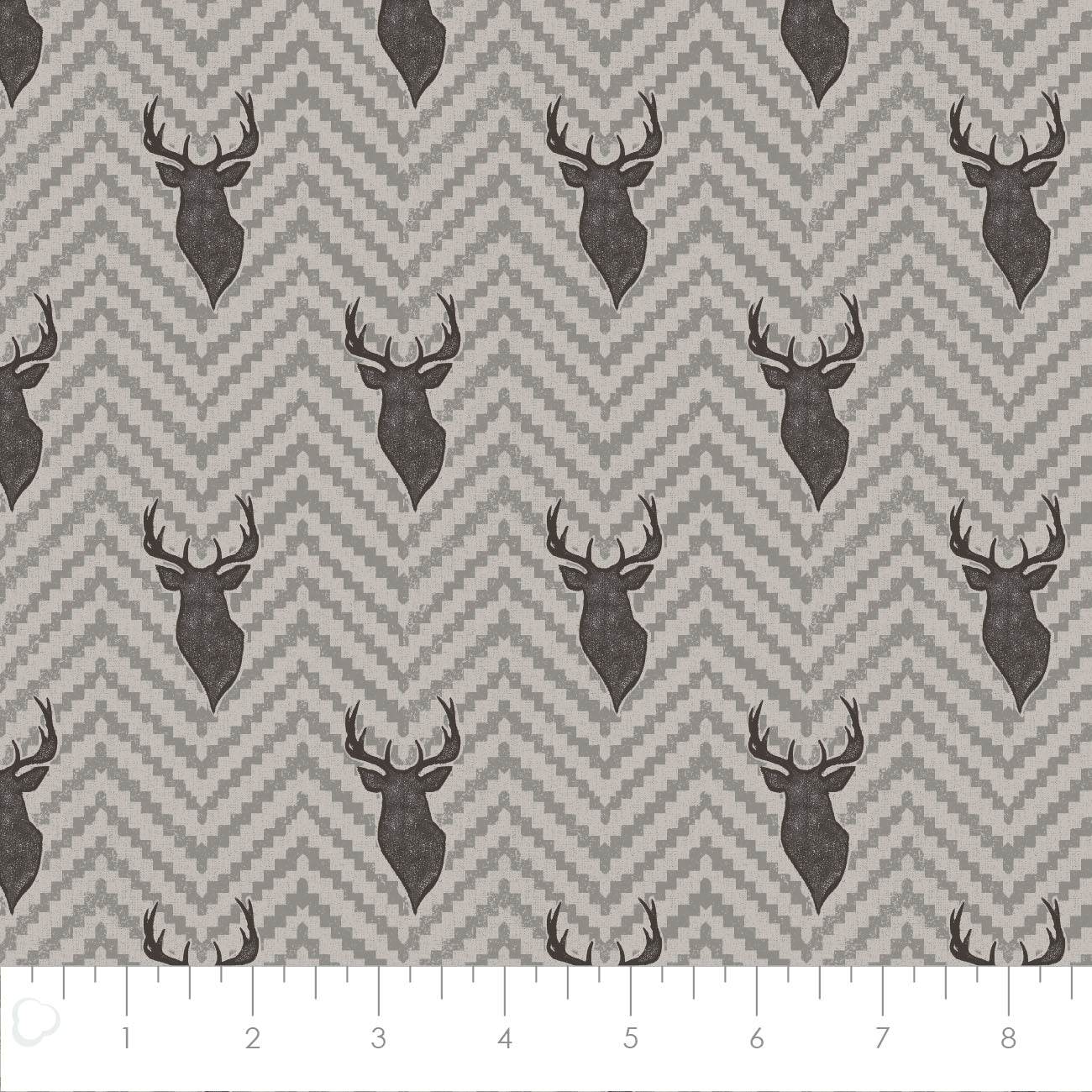 Fleece and Flannel 2024 Catalog-Rustic Textured Stags-Grey-Cotton Flannel-66230301B-02