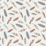 Fleece and Flannel 2024 Catalog-Aztec Woodland Feathers-Cream-Cotton Flannel-89230209B-01