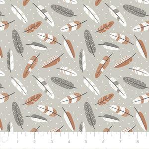 Fleece and Flannel 2024 Catalog-Aztec Woodland Feathers-Brown-Cotton Flannel-89230209B-02