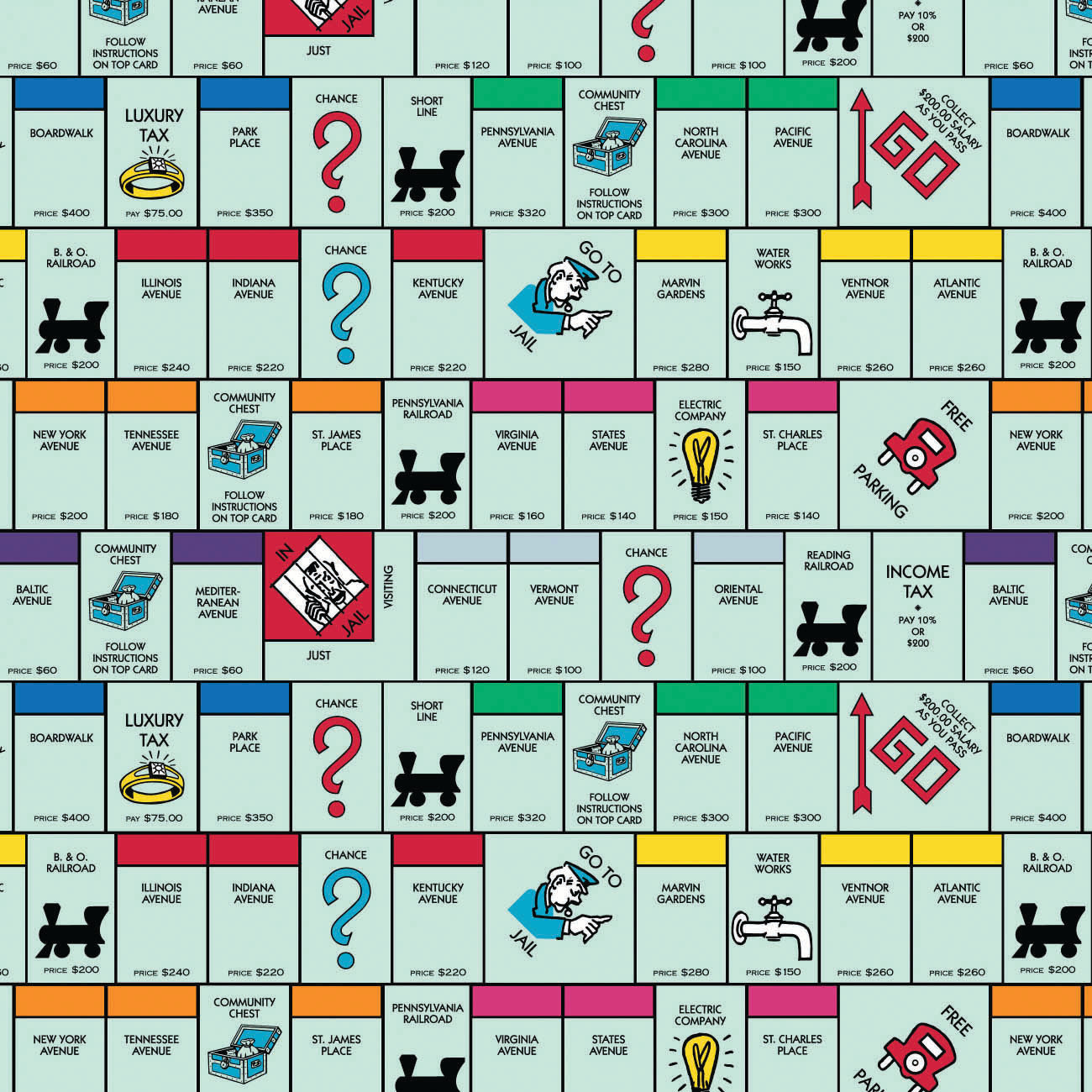 Hasbro Gaming  IV-Monopoly Board-Multi-100% Cotton-95070326-01