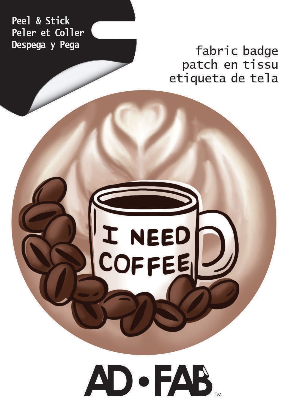 Coffee Adhesive Fabric Badge