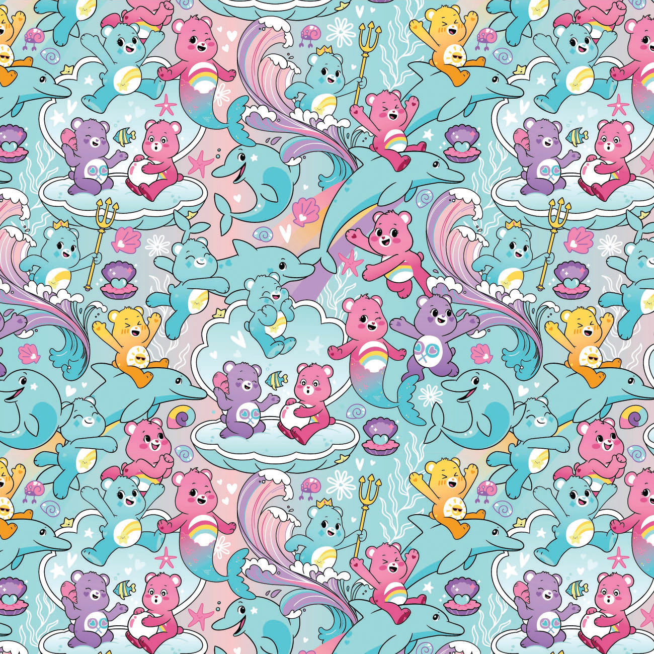 Care Bears Mer Bears Collection - Ocean Bears Care - Pink - Cotton 44010802-03