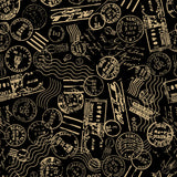 Stamp Collector Collection-Postmarks-Quilting Cotton-Black - 14250304-02