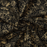 Stamp Collector Collection-Postmarks-Quilting Cotton-Black - 14250304-02
