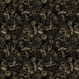 Stamp Collector Collection-Postmarks-Quilting Cotton-Black - 14250304-02