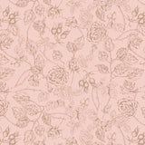 Eagle's Nest Collection-Rose Sketches-Quilting Cotton-Blush - 14250403-01