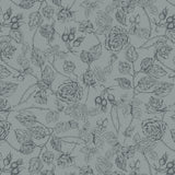 Eagle's Nest Collection-Rose Sketches-Quilting Cotton-Grey -14250403-03
