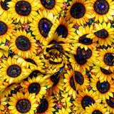 Sonny in the Sunflowers Collection-Stained Glass Sunflowers-Yellow-100% Cotton-16240201-01