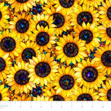 Sonny in the Sunflowers Collection-Stained Glass Sunflowers-Yellow-100% Cotton-16240201-01