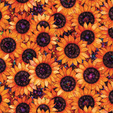 Sonny in the Sunflowers Collection-Stained Glass Sunflowers-Orange-100% Cotton-16240201-02