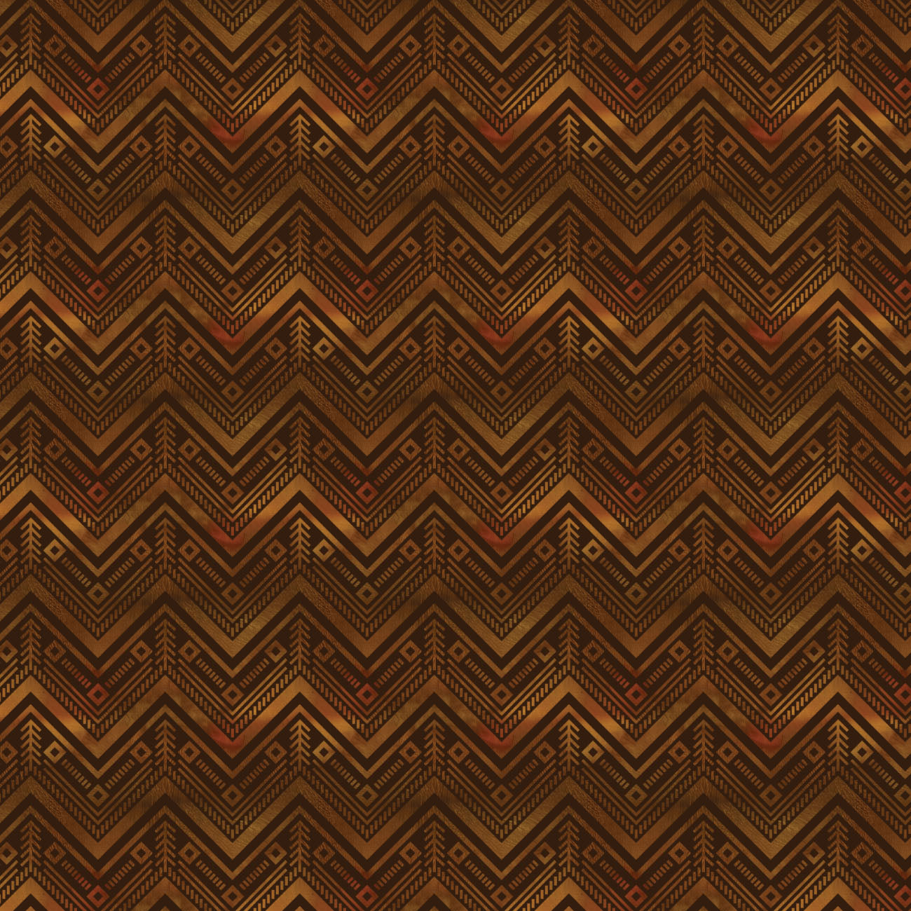 Twilight Pack Collection-Forest Geo Chevron-Brown-100% Cotton-16250103-02