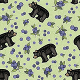 Justine Proulx SS26 Collection-Bears and Blueberries-Light Green-Quilting Cotton-17260104-01