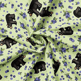 Justine Proulx SS26 Collection-Bears and Blueberries-Light Green-Quilting Cotton-17260104-01
