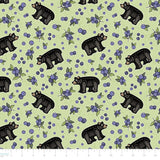 Justine Proulx SS26 Collection-Bears and Blueberries-Light Green-Quilting Cotton-17260104-01