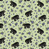 Justine Proulx SS26 Collection-Bears and Blueberries-Light Green-Quilting Cotton-17260104-01