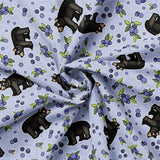 Justine Proulx SS26 Collection-Bears and Blueberries-Light Denim-Quilting Cotton-17260104-02