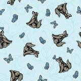 Justine Proulx SS26 Collection-Wolves and Butterflies-Light Blue-Quilting Cotton-17260106-02