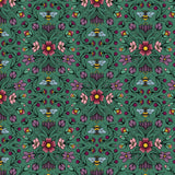 Collection Justine Proulx SS26-Tapisserie Fleurs et Abeilles-Vert Foncé-17260108-02