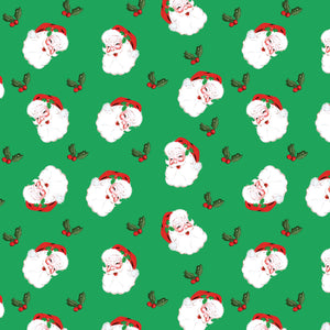 North Pole Social Club Collection-Holly Jolly Santa-Green-100% Cotton-19010103-01