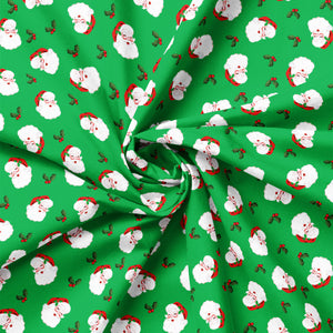 North Pole Social Club Collection-Holly Jolly Santa-Green-100% Cotton-19010103-01