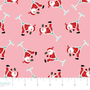 North Pole Social Club Collection-Santa Martini-Pink-100% Cotton-19010104-01