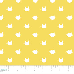 Litter-ary Cats Collection-Kitty Dots-Yellow-Quilting Fabrics-21170105-04