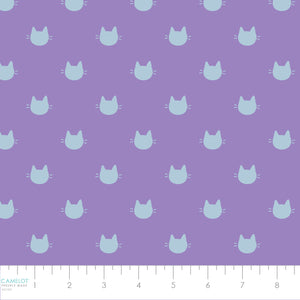 Litter-ary Cats Collection-Kitty Dots-Purple-Quilting Fabrics-21170105-05