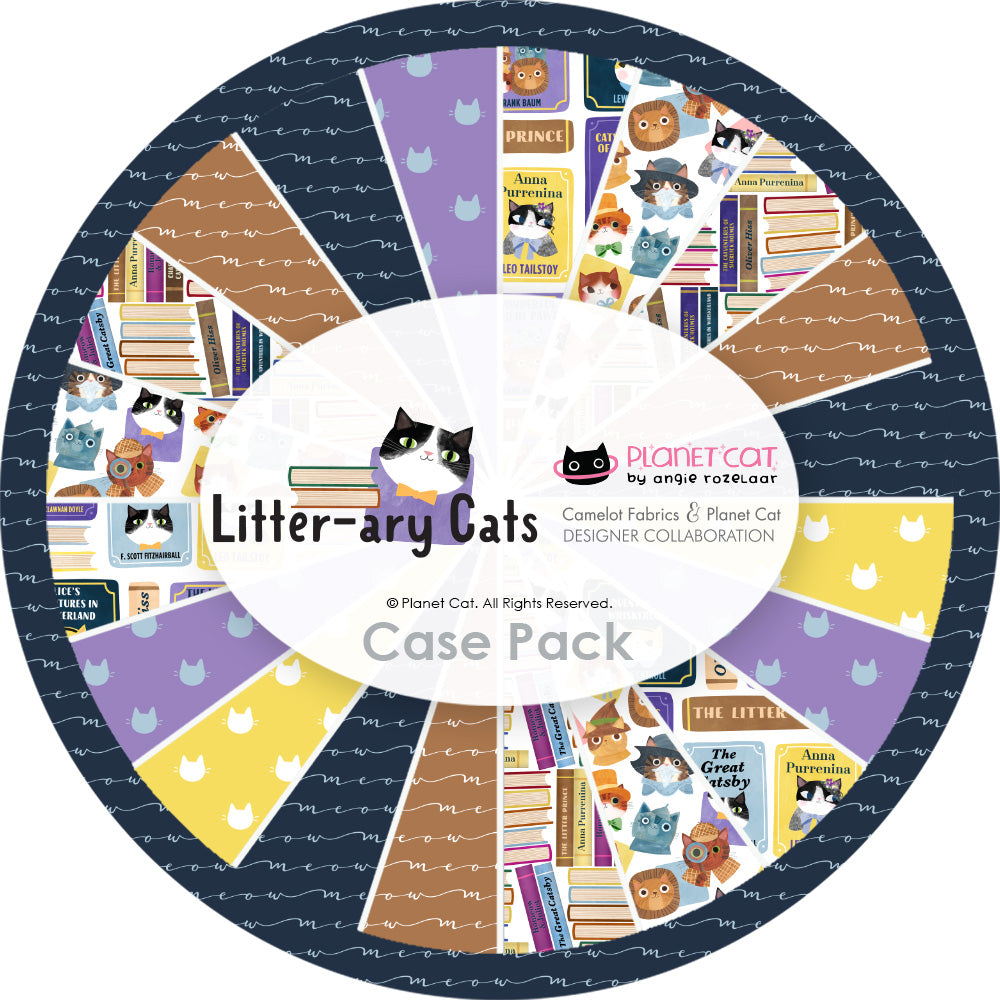 Litter-ary Cats Collection Case Pack (70 Yards)-Multi-Quilting Fabrics-21170105CASE