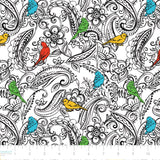 Summertime Sketches Collection-Paisley with a Pop-100% Cotton-White