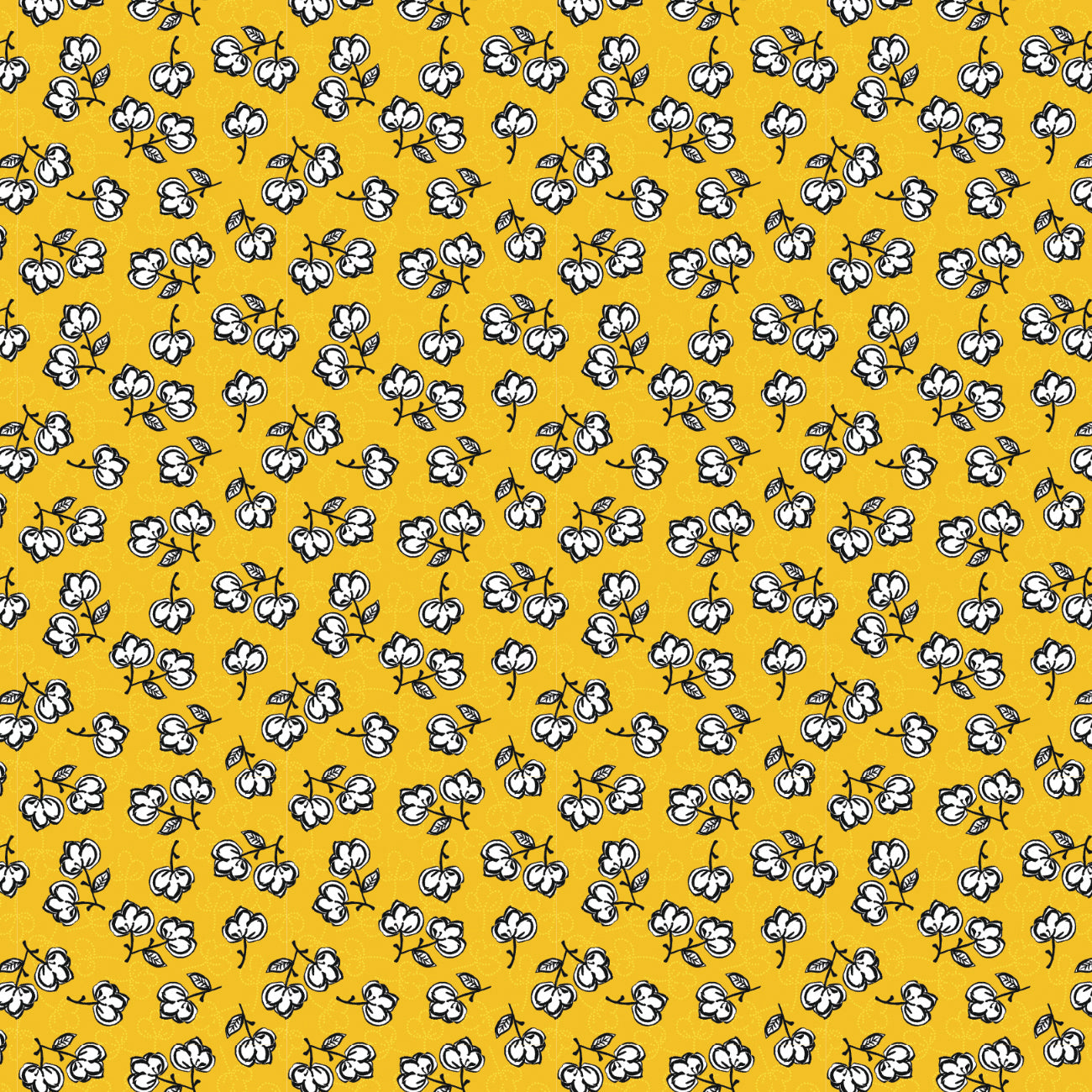 Summertime Sketches Collection-Cotton Branches-100% Cotton-Yellow