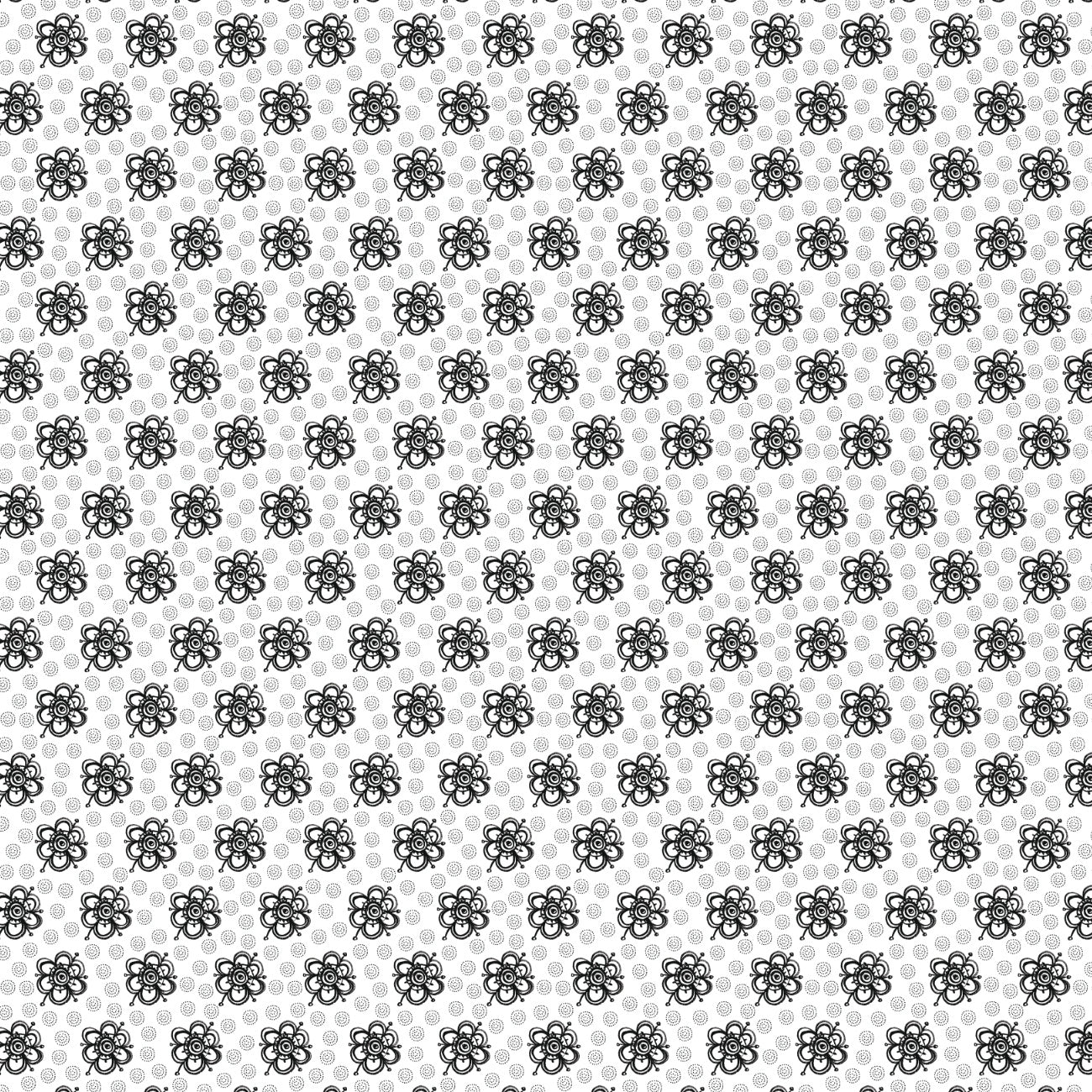 Summertime Sketches Collection-Mandalas-100% Cotton-White