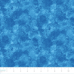 Nature's Melody Collection-Tonal Vines-100% Cotton-Blue