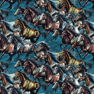 Flying Horse Stables Collection-Harras-100% Cotton-Blue