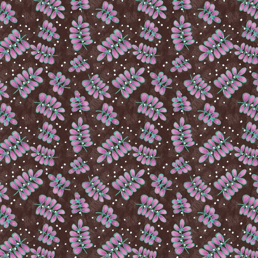 Fox Grove Collection-Dancing Ferns-100% Cotton-Brown