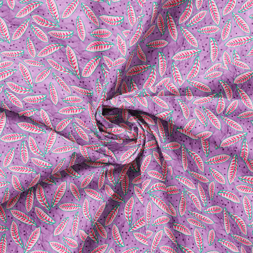 Fox Grove Collection-Leafy Feather-100% Cotton-Purple