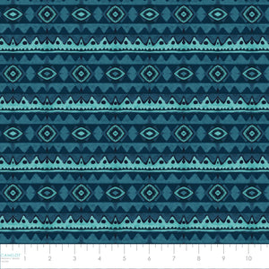 Fox Grove Collection-Tribal Stripe-100% Cotton-Blue