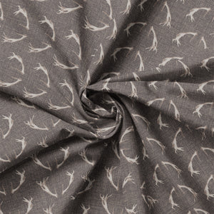 Misty Mountain Collection-Antlers-100% Cotton-Soft Grey