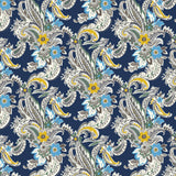 Collection Cachemire d'Hiver  Paisley d'hiver-100% coton-Bleu-21231001-01