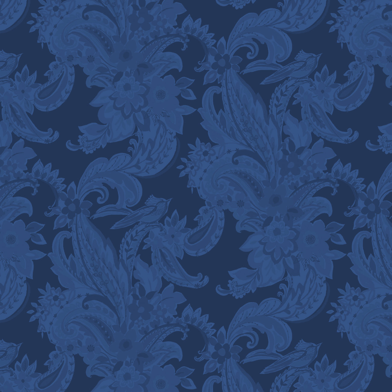 Winter Paisley Collection-Tonal Paisley-100% Cotton-Blue-21231002-01