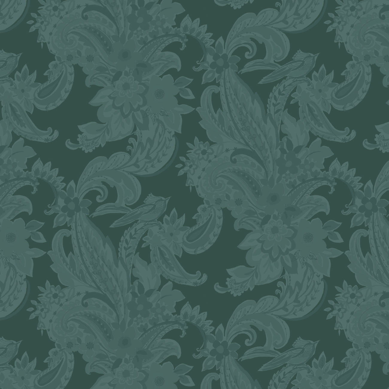 Winter Paisley Collection-Tonal Paisley-100% Cotton-Green-21231002-03