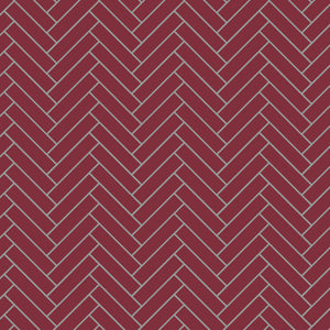 Collection Cachemire d'Hiver -Chevron-100% Coton-Rouge-21231005-02