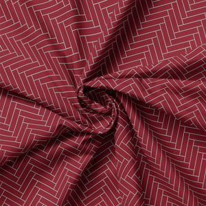 Winter Paisley Collection-Chevron-100% Cotton-Red-21231005-02