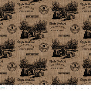 Apple Orchard Collection-Stamped Burlap-100% Cotton-Multi-21231102-01