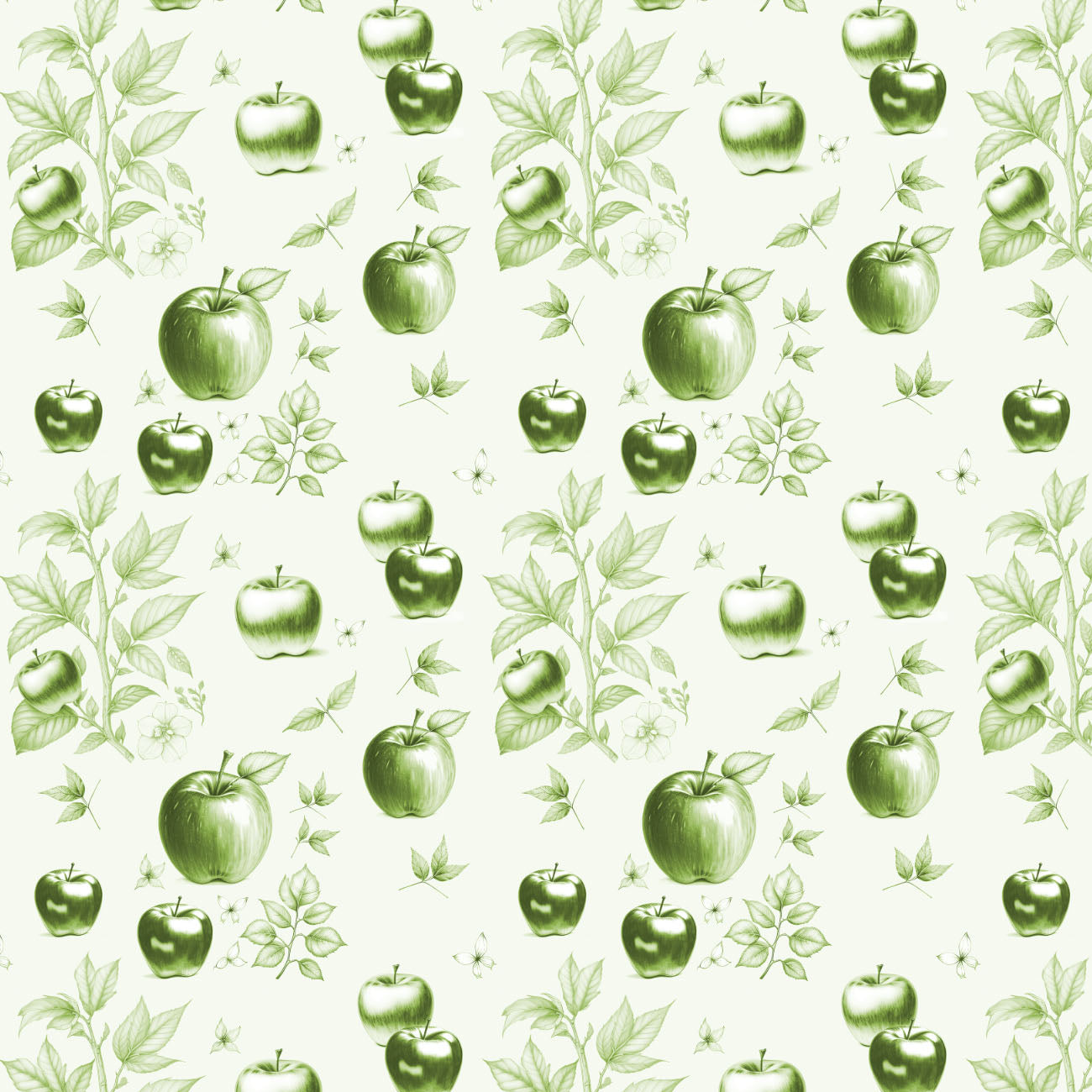Verger de pommiers Orchard-100% coton-vert-21231106-01